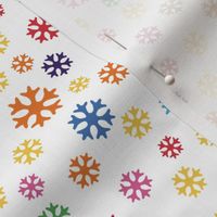 colorful snowflakes on white, small