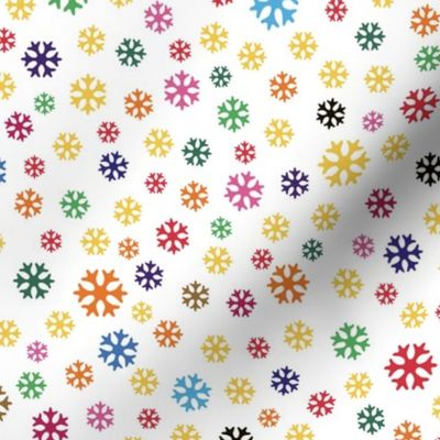 colorful snowflakes on white, small