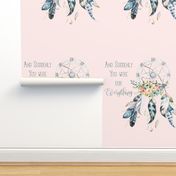 2 to 1 Yard of Minky/ And Suddenly You Were Our Everything Quote Dreamcatcher Pink