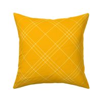 Jacobite coat tartan, 6" diagonal repeat  - bright gold with white stripes