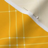 Jacobite coat tartan, 6" diagonal repeat  - bright gold with white stripes