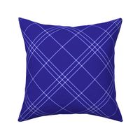 Jacobite coat tartan, 6" diagonal repeat  - deep periwinkle with light stripes