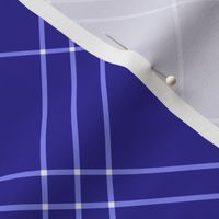 Jacobite coat tartan, 6" diagonal repeat  - deep periwinkle with light stripes