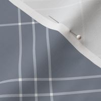 Jacobite coat tartan, 6" diagonal repeat  - cool grey with white stripes