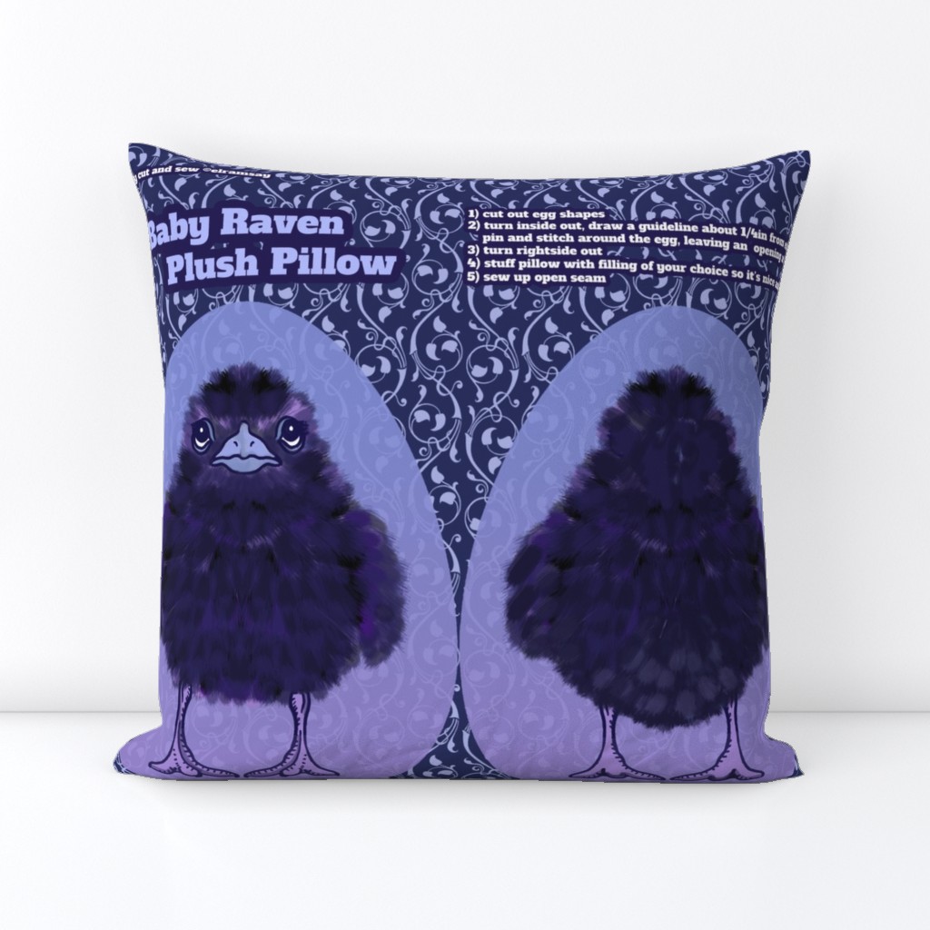 Baby Raven Plush Pillow