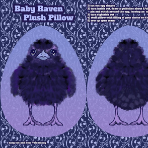 Baby Raven Plush Pillow