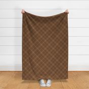 Jacobite coat tartan, 6" diagonal repeat  -summercolors brown with caramel stripes