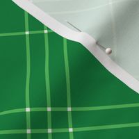 Jacobite coat tartan, 6" diagonal repeat  - deep spearmint green with white stripes