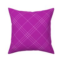 Jacobite coat tartan, 6" diagonal repeat  - bright orchid with lavender stripes