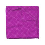 Jacobite coat tartan, 6" diagonal repeat  - bright orchid with lavender stripes