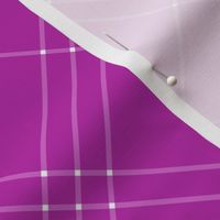 Jacobite coat tartan, 6" diagonal repeat  - bright orchid with lavender stripes