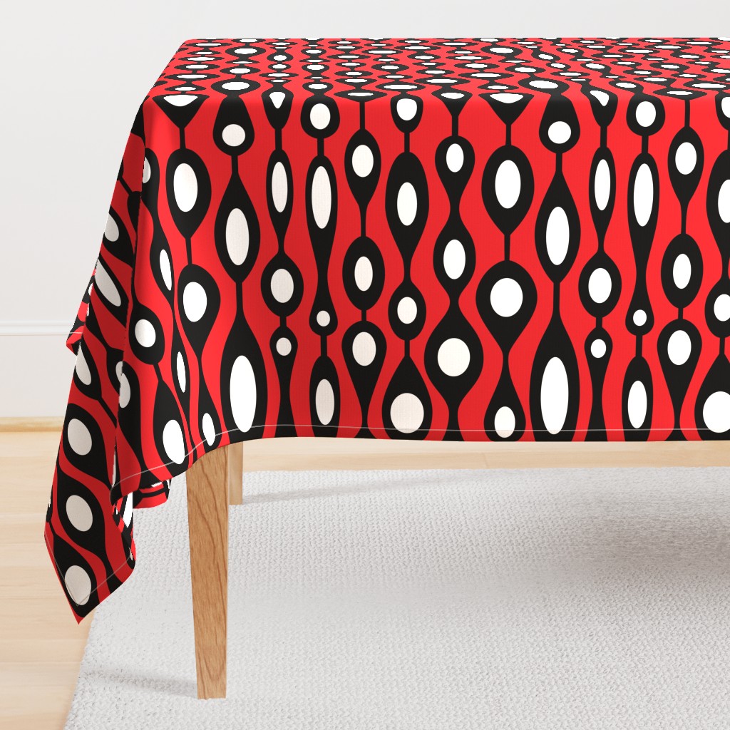 Groovy Red Geometric Mid Century Pattern