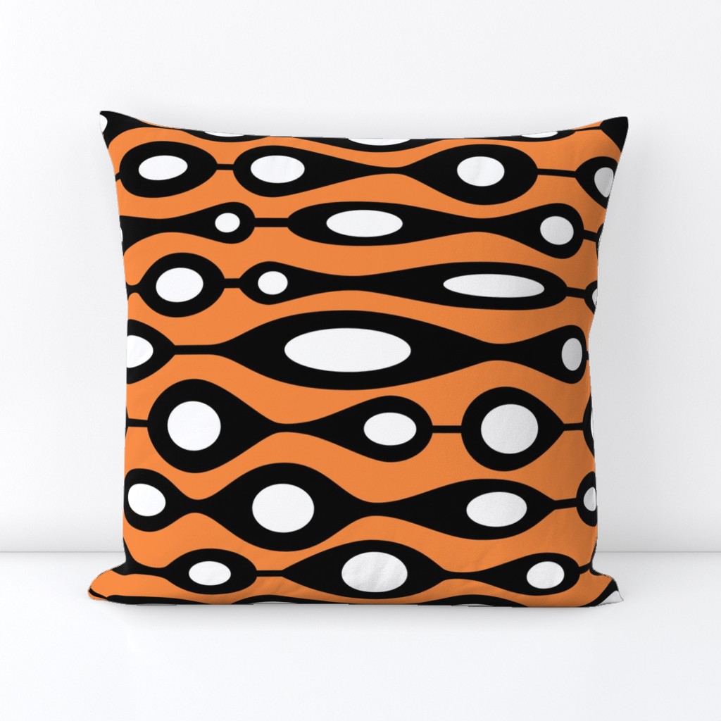 Groovy Orange Geometric Mid Century Pattern