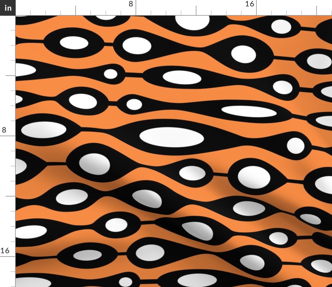 Groovy Orange Geometric Mid Century Pattern