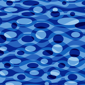 Cobalt Blue Geometric Bubble Print 