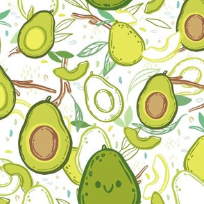 Happy Avocados Larger Print