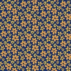 yellow flowers on navy texture