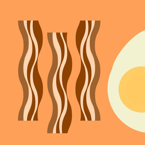 Egg and Bacon tea towel - tangerine