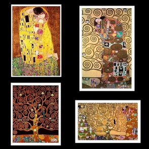 Klimt Collage of Paintings on Black