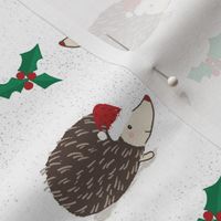 Hedgehog Christmas with Holly