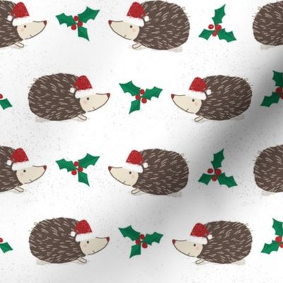 Hedgehog Christmas with Holly