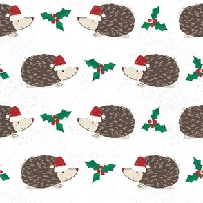 Hedgehog Christmas with Holly