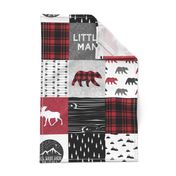 Happy Camper/Little Man w/ buffalo plaid/Ducks,Truck,Bucks w/ bears - Woodland Patchwork 