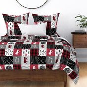 Happy Camper/Little Man w/ buffalo plaid/Ducks,Truck,Bucks w/ bears - Woodland Patchwork  (90)