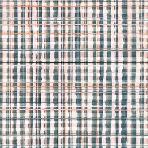 Homespun Plaid (teal/peach) MED