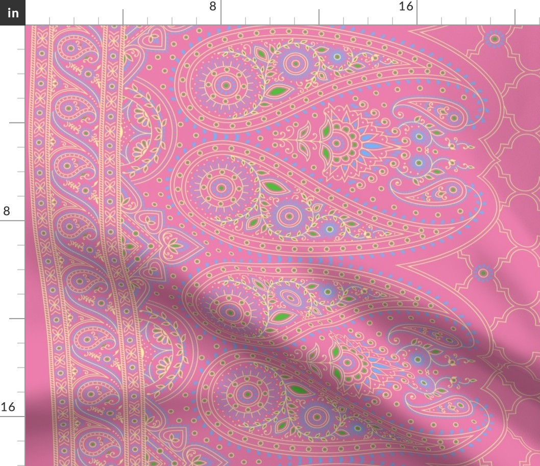 52" Double-Edged Pink Sari Saree