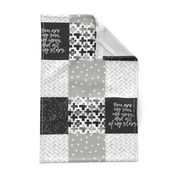 You are my sun, my moon, and all of my stars - monochrome patchwork baby nursery 