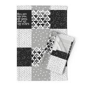 You are my sun, my moon, and all of my stars - monochrome patchwork baby nursery 