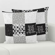 You are my sun, my moon, and all of my stars - monochrome patchwork baby nursery 