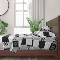 You are my sun, my moon, and all of my stars - monochrome patchwork baby nursery 