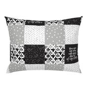 You are my sun, my moon, and all of my stars - monochrome patchwork baby nursery 