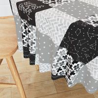You are my sun, my moon, and all of my stars - monochrome patchwork baby nursery  (90)