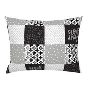 You are my sun, my moon, and all of my stars - monochrome patchwork baby nursery  (90)