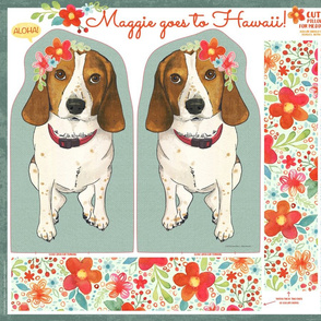 Maggie goes to Hawaii - pillow & dog collar