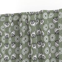 Turkey Polka Kerchief in Grey-Blue | Organic Eggshells