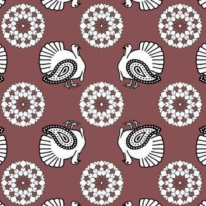 Turkey Polka Kerchief on Red Plum | Ripe Figs