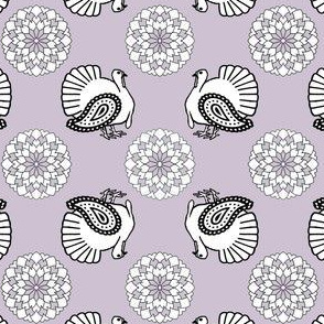 Turkey Polka Kerchief in Lavender