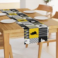 Eat Sleep Snowmobile//Yellow - Wholecloth Cheater Quilt