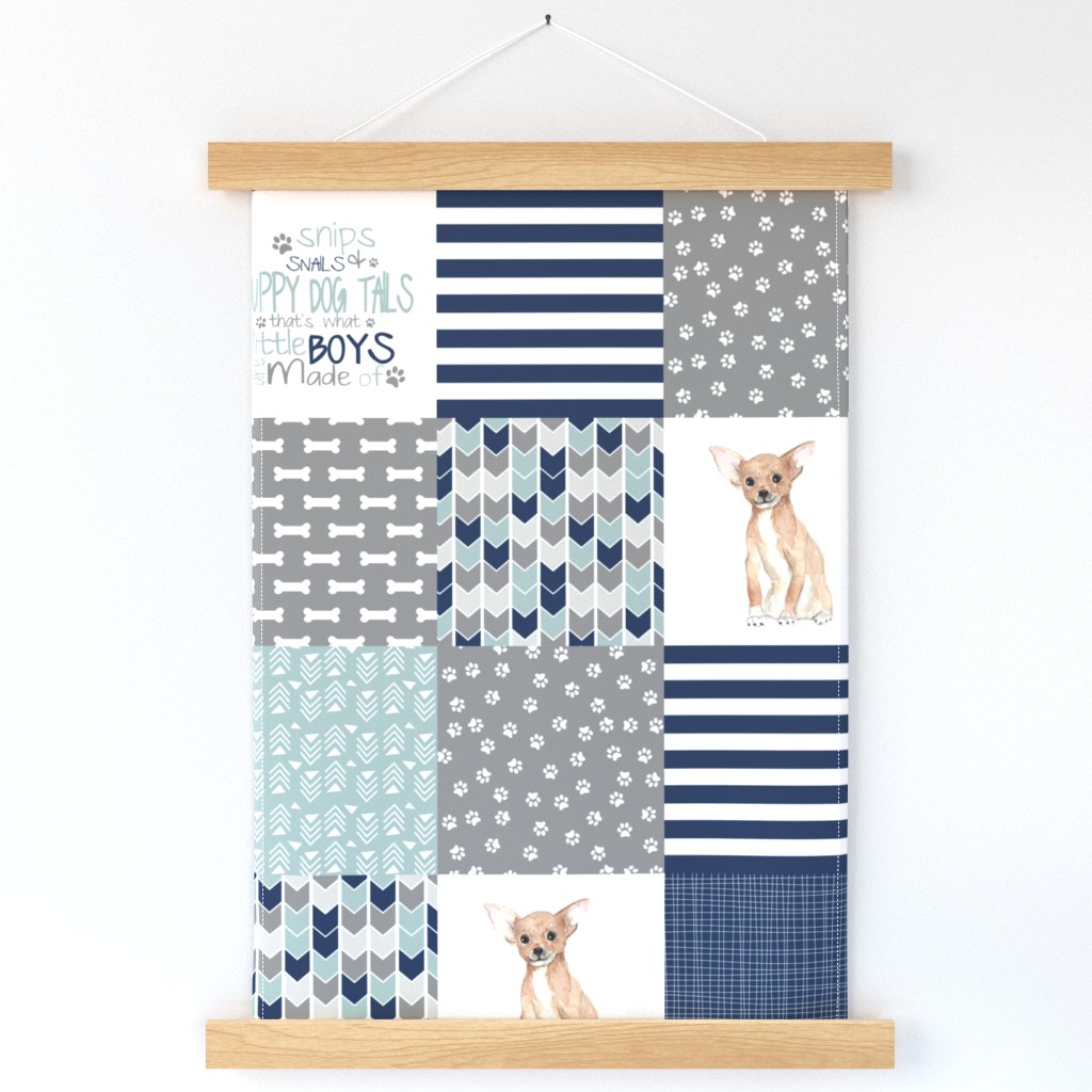 Puppy Dog Tails//Chihuahua - Wholecloth Cheater Quilt