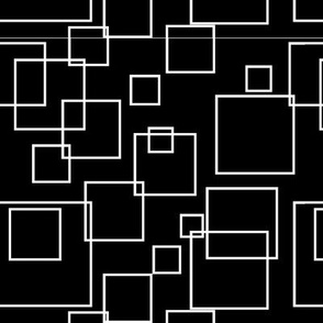 Retro squares white on black