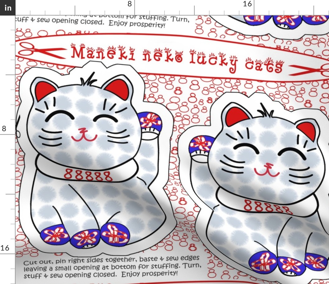 Maneki neko lucky cat cut + sew by Su_G_©SuSchaefer