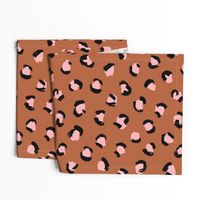 Trendy leopard print animals fur modern Scandinavian style raw brush  abstract copper pink black autumn LARGE