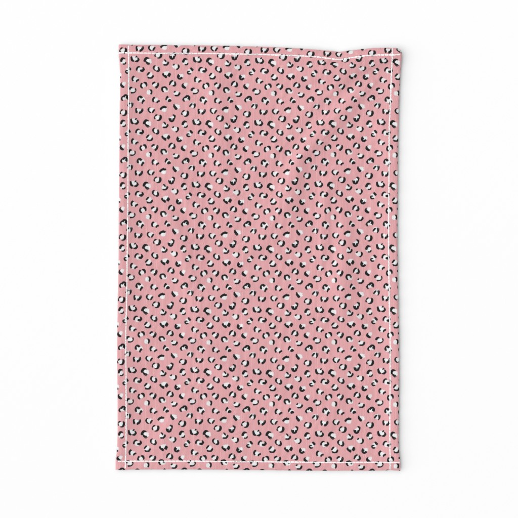 Trendy panther print animals fur modern Scandinavian style raw brush  abstract pink black and white SMALL