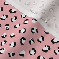 Trendy panther print animals fur modern Scandinavian style raw brush  abstract pink black and white SMALL