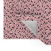 Trendy panther print animals fur modern Scandinavian style raw brush  abstract pink black and white SMALL