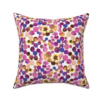 Dotty Floral in Mauves and Yellow